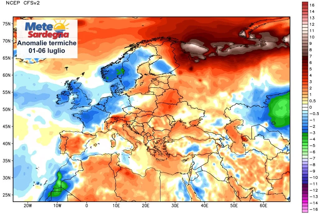 Anomalie termiche - Luglio è cominciato col caldo: ecco le anomalie termiche sino a oggi