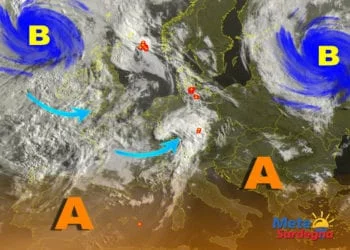 Meteosat 15 350x250 - Alghero, meteo in peggioramento, possibile pioggia e temporale. Da lunedì meteo soleggiato e poi caldo normale