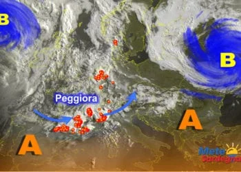 Meteosat 16 350x250 - Alghero, meteo in peggioramento, possibile pioggia e temporale. Da lunedì meteo soleggiato e poi caldo normale