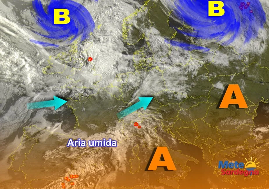 Meteosat 6 - Avanzano nubi da ovest: sorprese in vista?