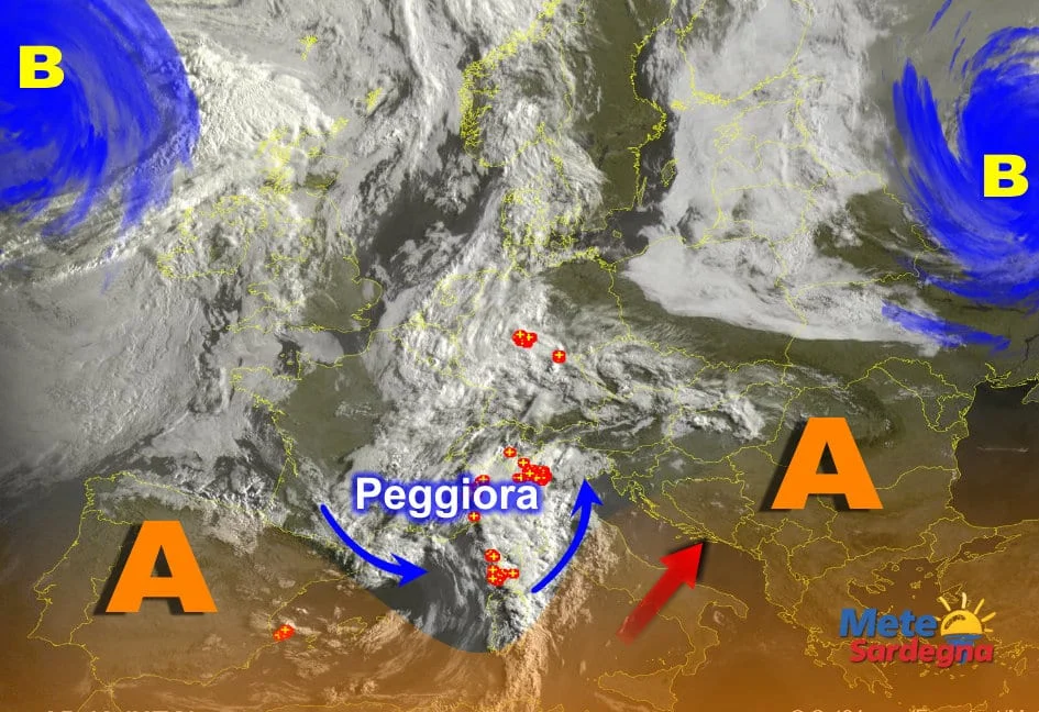 Meteosat sardegna - Ecco che arriva la perturbazione: pronti per i temporali?