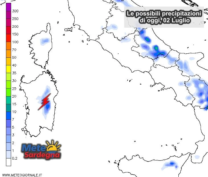 Piogge 1 - Anche oggi prevediamo dei temporali pomeridiani. Dove?