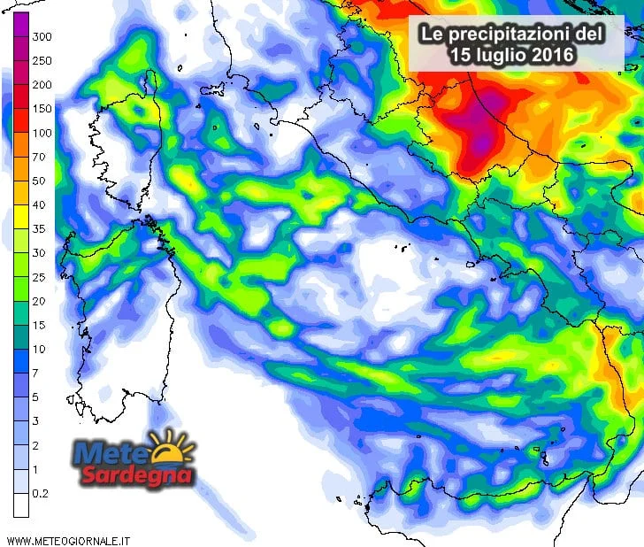 Precipitazioni 1 - Venerdì 15 arriveranno piogge e temporali