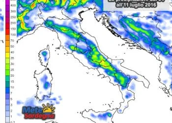 Precipitazioni 350x250 - Oggi gran caldo, possibili punte di 37°C