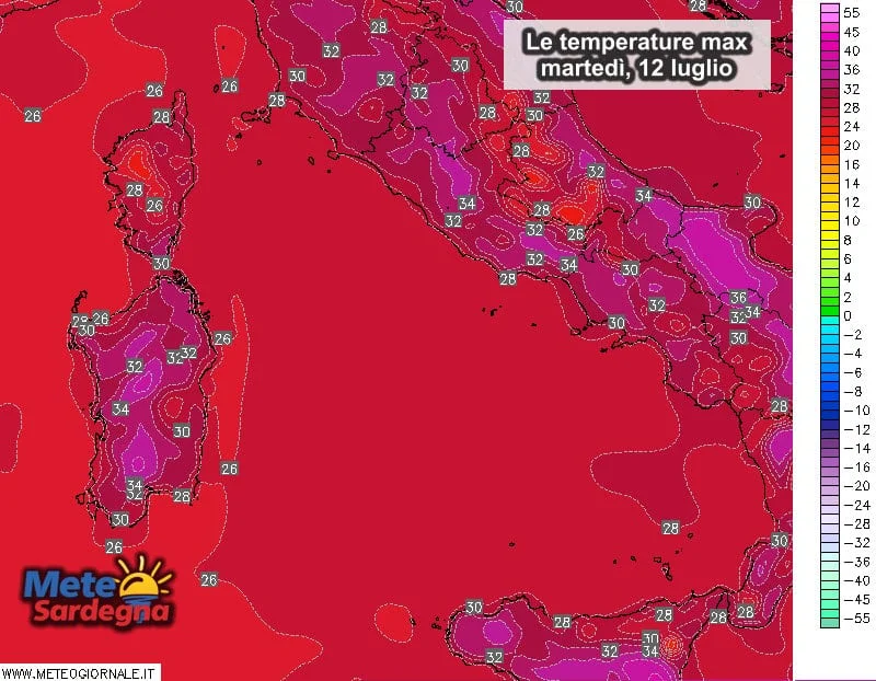 Temperature massime 3 - Super caldo, anche oggi ci sarà da "soffrire". Ma siamo al termine