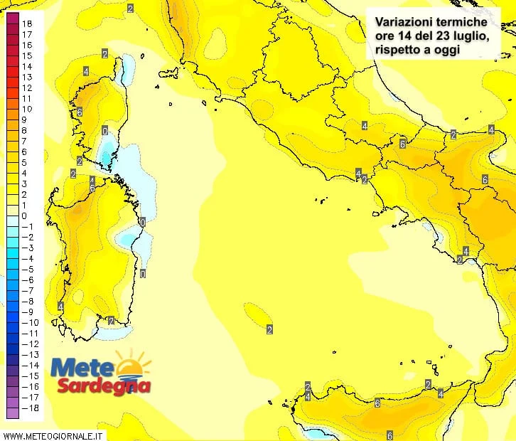 Variazioni termiche 1 - Nuovo, intenso aumento delle temperature