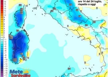 Variazioni termiche 2 350x250 - Alghero, meteo in peggioramento, possibile pioggia e temporale. Da lunedì meteo soleggiato e poi caldo normale