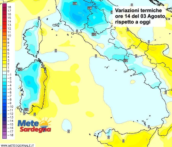 Variazioni termiche 4 - Quando durerà la canicola? Maestrale in vista?