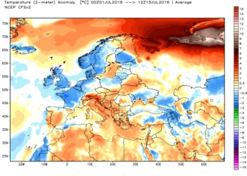 anomalie termiche 1 350x250 - Gran caldo, afa: ecco le temperature di oggi