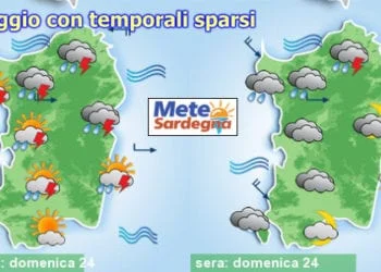 meteo domenica temporali sardegna 350x250 - Alghero, meteo in peggioramento, possibile pioggia e temporale. Da lunedì meteo soleggiato e poi caldo normale