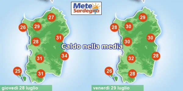 meteo sardegna temperatura giovedì e venerdì - Sardegna, meteo estivo per vari giorni, e nel fine settimana caldo anche forte