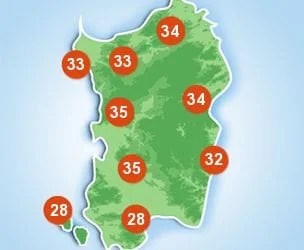 sardegna tmax 2016 07 22 304x250 1 - Gran caldo, afa: ecco le temperature di oggi