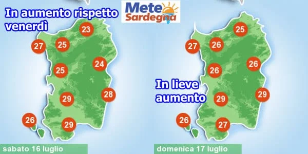 temperature massime 4 - Meteo in miglioramento, salirà la temperatura. In settimana, aumento termico da Solleone