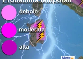 temporali sardegna 350x250 - Alghero, meteo in peggioramento, possibile pioggia e temporale. Da lunedì meteo soleggiato e poi caldo normale