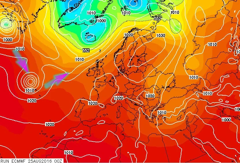 Ecmwf - Ex uragano verso l'Europa occidentale a inizio settembre: quali effetti sul nostro meteo?