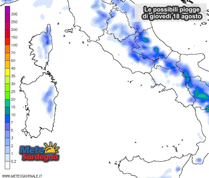 Piogge 3 - Confermata la possibilità di temporali pomeridiani
