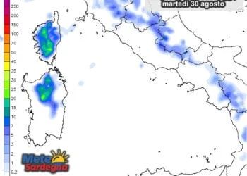 Piogge 6 350x250 - Dopo i fugaci temporali, attesi in parte dell'Isola anche giovedì, nuova fase di caldo estivo sulla Sardegna