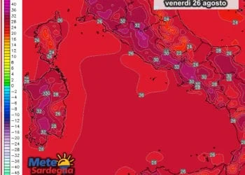 Temperature 1 350x250 - Dopo i fugaci temporali, attesi in parte dell'Isola anche giovedì, nuova fase di caldo estivo sulla Sardegna