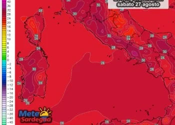 Temperature max 350x250 - Sole e caldo estivo. In Sardegna la bella stagione non si attenua, e nel frattempo non piove