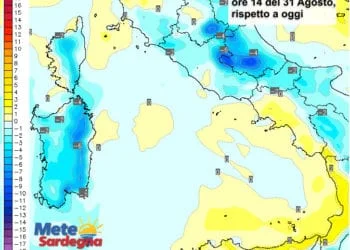 Variazioni termiche 1 350x250 - Dopo i fugaci temporali, attesi in parte dell'Isola anche giovedì, nuova fase di caldo estivo sulla Sardegna