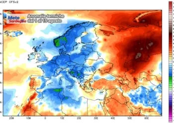 anomalie termiche 1 350x250 - Sole e caldo estivo. In Sardegna la bella stagione non si attenua, e nel frattempo non piove