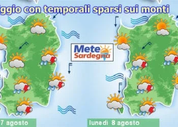 meteo sardegna 2 3 350x250 - Prima decade d'agosto: per niente caldo, anzi!