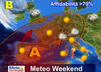 previsioni meteo sardegna 1 7 350x250 - Dopo i fugaci temporali, attesi in parte dell'Isola anche giovedì, nuova fase di caldo estivo sulla Sardegna