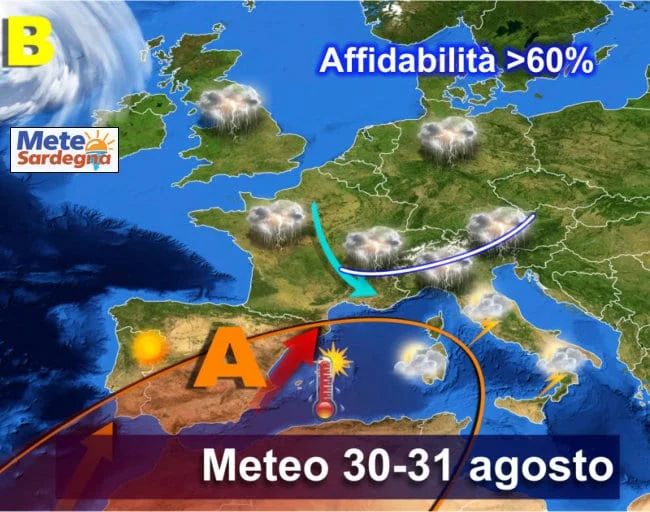 previsioni meteo sardegna 1 8 - Metà settimana, Maestrale e temporali sui monti. Ma l'Estate proseguirà