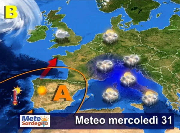 previsioni meteo sardegna 1 9 - Estate, meteo in cambiamento, con isolati temporali specie sui monti. Maestrale. Settembre oramai è dietro l'angolo con le novità