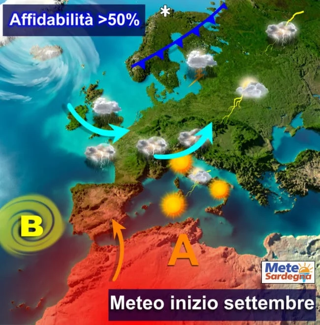 previsioni meteo sardegna 2 6 - Metà settimana, Maestrale e temporali sui monti. Ma l'Estate proseguirà