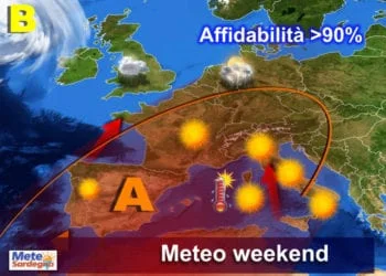 previsioni meteo sardegna 2 9 350x250 - Importante calo delle temperature tra oggi e domani