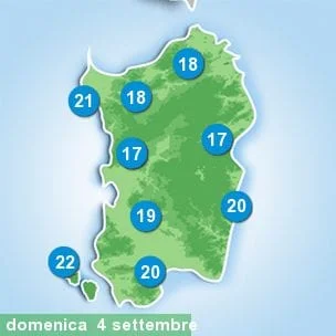 sardegna tmin 2016 09 04 - Dopo i fugaci temporali, attesi in parte dell'Isola anche giovedì, nuova fase di caldo estivo sulla Sardegna