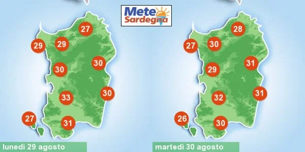 temperatura 2 1 - Caldo estivo e soleggiato sino alla fine del mese. Cambia ai primi di settembre