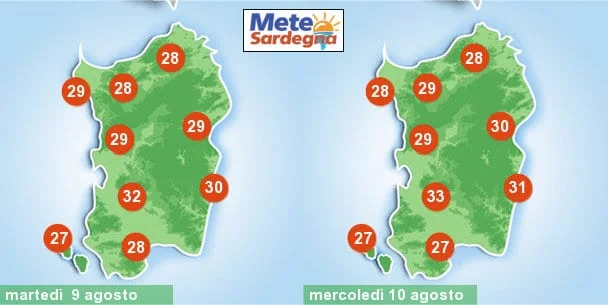 temperatura meteo sardegna 1 2 - Maestrale, temporanea tregua. Prossimi giorni vento, calo temperatura e piovaschi sui monti