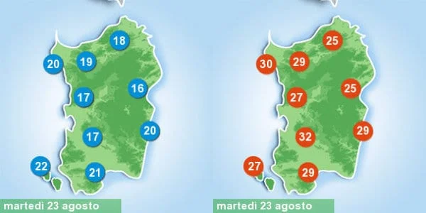 temperature meteo sardegna 1 1 - Alta Pressione e tanto sole in Sardegna. Le condizioni meteo permarranno buone, da piena Estate