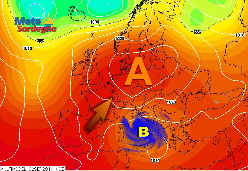 Multimodel 1 - Confermato l'arrivo di un Vortice di Bassa Pressione