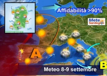 evoluzione meteo sardegna 1 350x250 - Caldo quasi agli sgoccioli: da mercoledì temperature giù