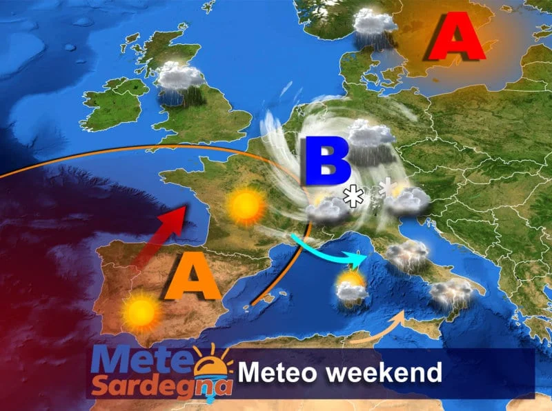 Meteo1 mts 14 - Giovedì piogge, poi rischio temporali a sud. Domenica meteo uggioso