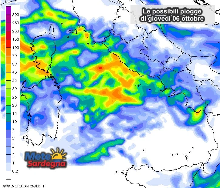 Piogge 1 - Il peggioramento meteo di giovedì 06 Ottobre