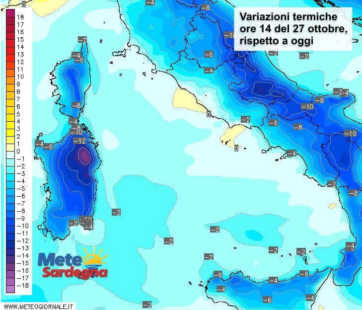 Temperature 3 - Giovedì tracollo temperature: addirittura 15-16°C in meno in alcune zone!