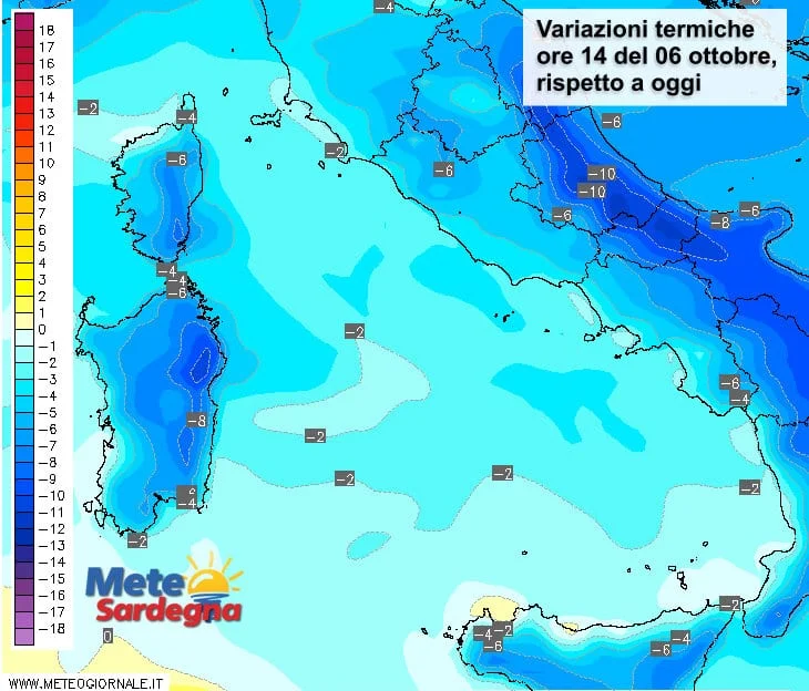 Temperature - Entro giovedì forte calo delle temperature, anche di 10°C