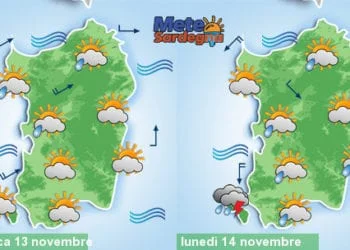 Meteo sardegna 2 350x250 - Mercoledì piogge su est Sardegna, poi variabile. Peggiora forte sabato