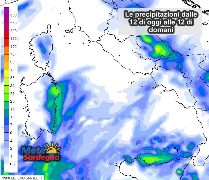 Piogge 13 - Settori orientali: vivace peggioramento meteo dal pomeriggio