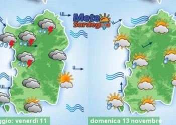 Previsioni 1 350x250 - Mercoledì piogge su est Sardegna, poi variabile. Peggiora forte sabato