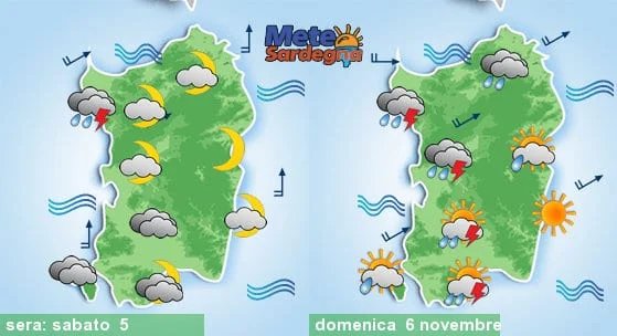 Sardegna 2 - Ci siamo: in arrivo forte maltempo. Previsti temporali, piogge, poi freddo