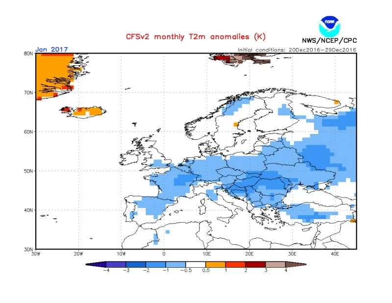 Anomalie termiche 1 - Gennaio 2017: sarà realmente freddo?