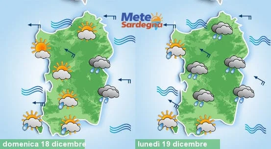 Meteo sardegna 5 - Graduale peggioramento a partire da sud. Lunedì forte maltempo