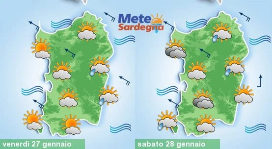 Meteo sardegna 7 1 - Rapida perturbazione porterà qualche pioggia già domani