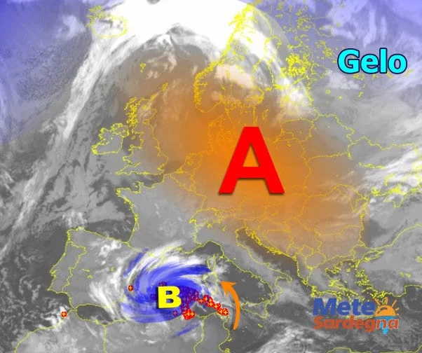 Meteosat 5 - Grossi temporali annunciano il severo peggioramento meteo