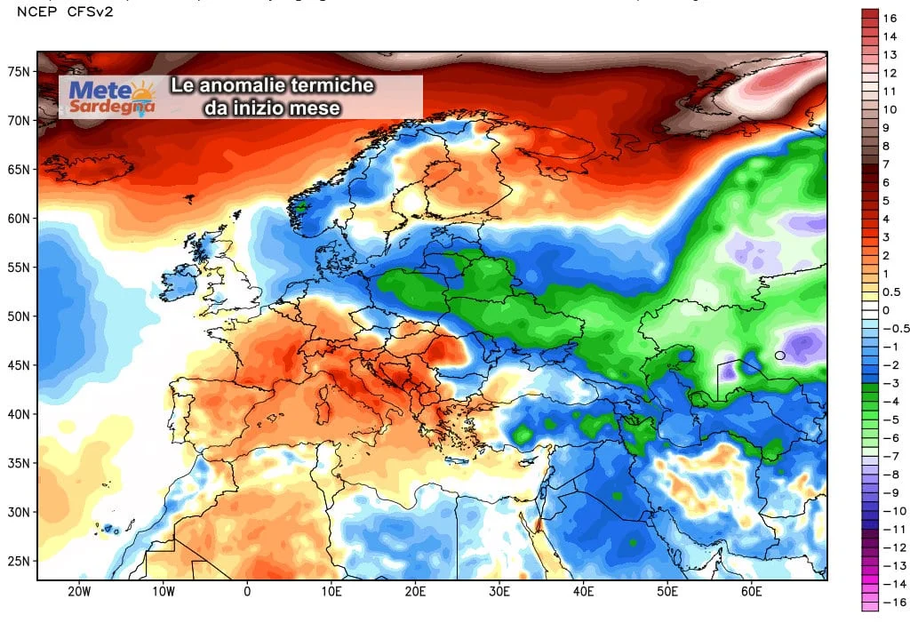 Anomalie termiche - Febbraio, ci risiamo: sinora è più caldo del normale